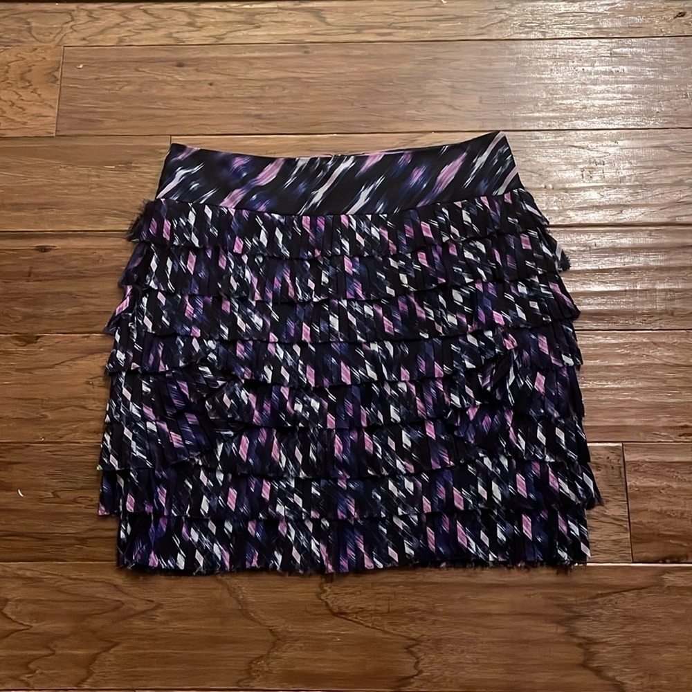 Ann Taylor Size 8 Purple Tiered Ruffle Skirt Size 8